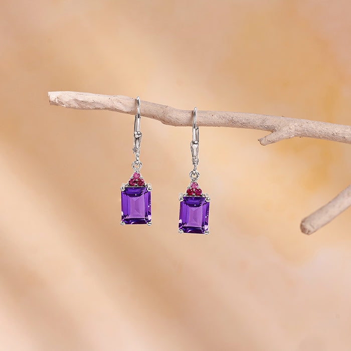 Silver Amethyst Earrings