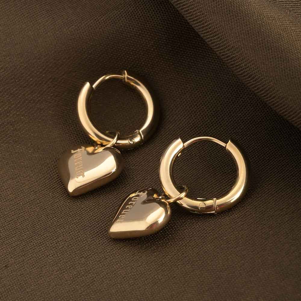 Medium Heart Hoop Earrings