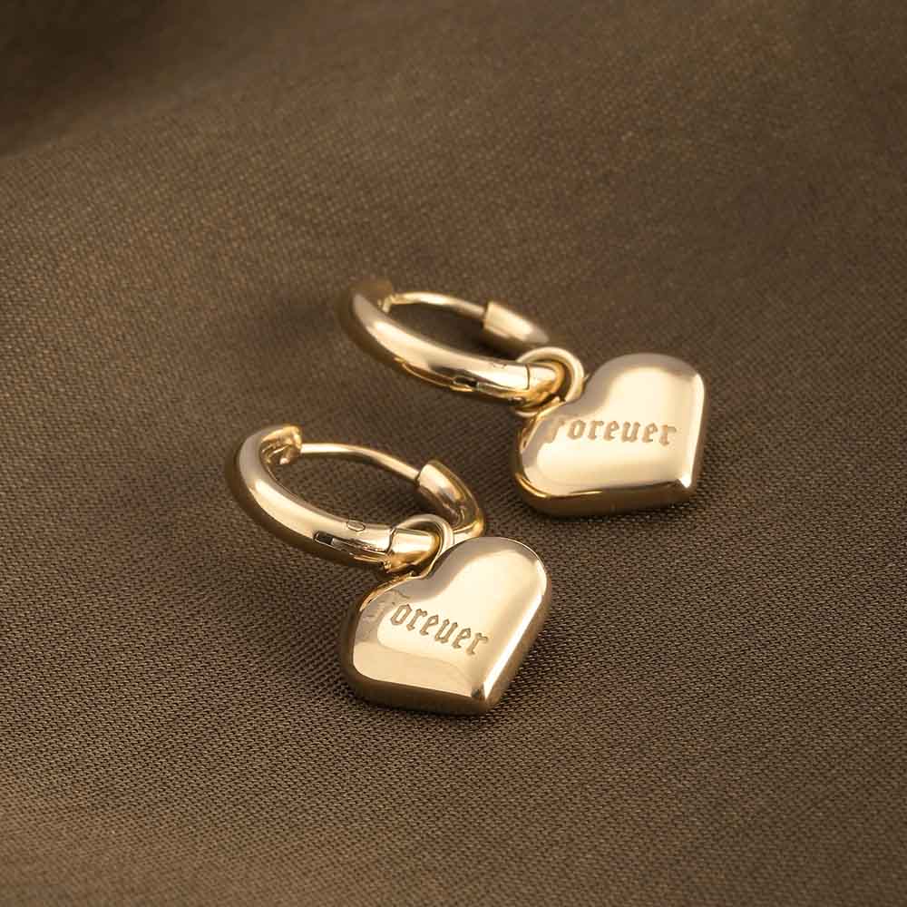 Medium Heart Hoop Earrings