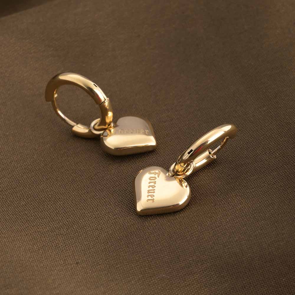 Medium Heart Hoop Earrings