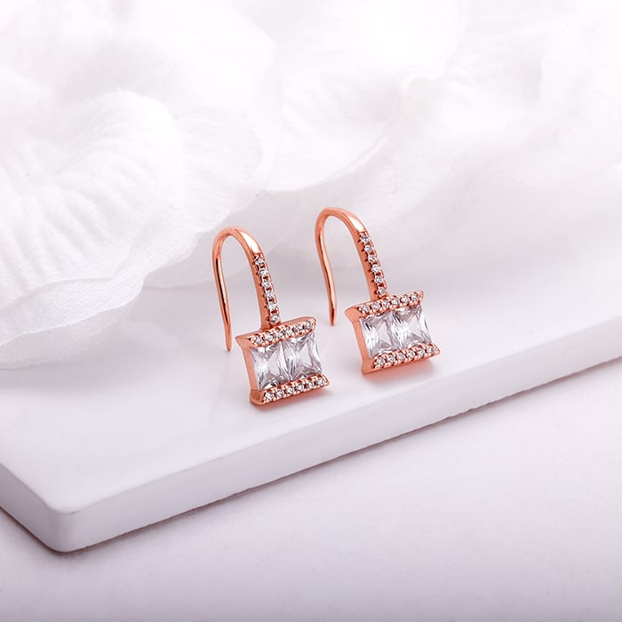 Rose Gold Sugar Crystal Earring