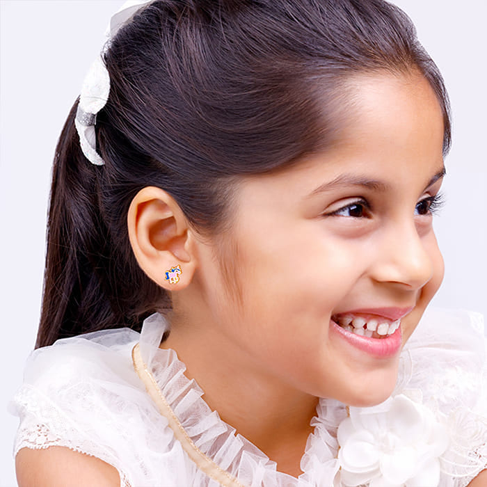 Golden Pie Unicorn Kids Earrings (4-12 yrs)