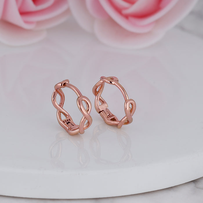 Rose Gold Infinite Loop Earrings