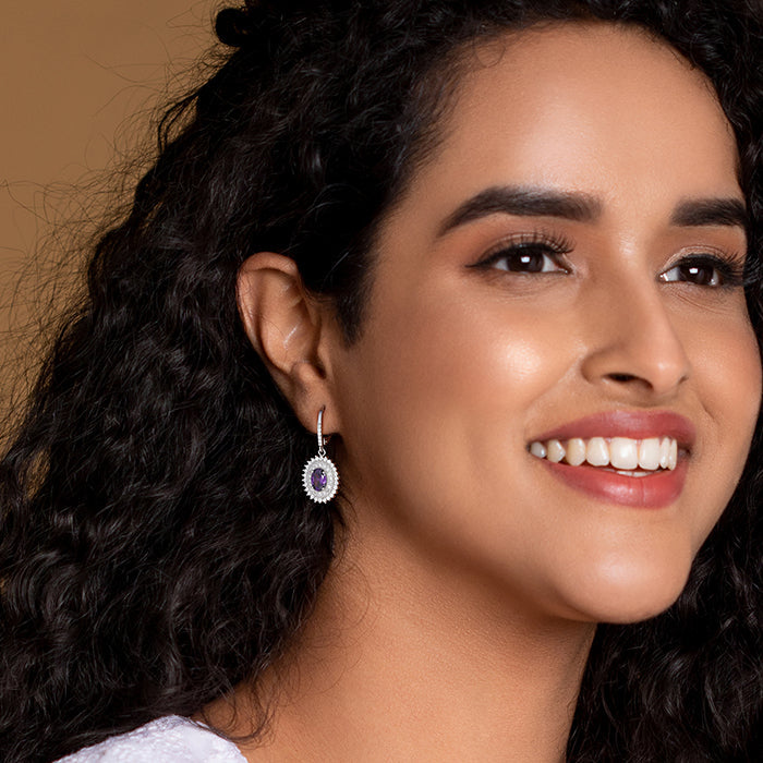 Silver Shining Crescent Earrings