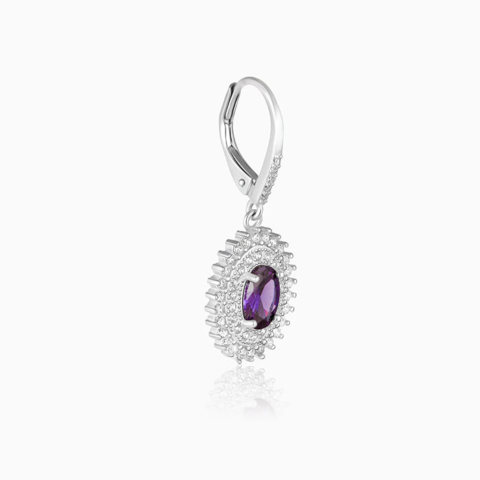 Silver Shining Crescent Earrings