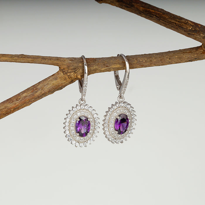 Silver Shining Crescent Earrings