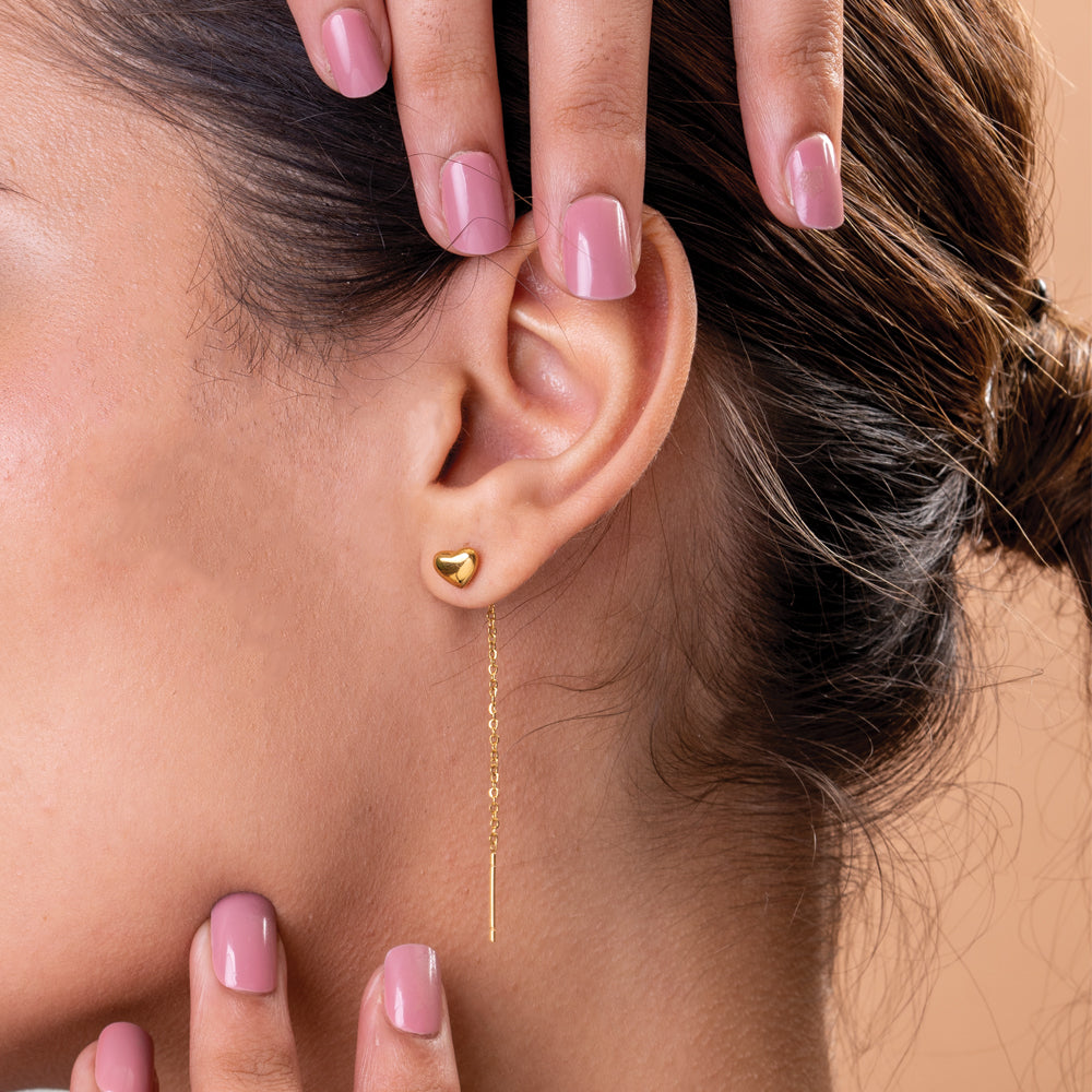 Needle Heart Earrings