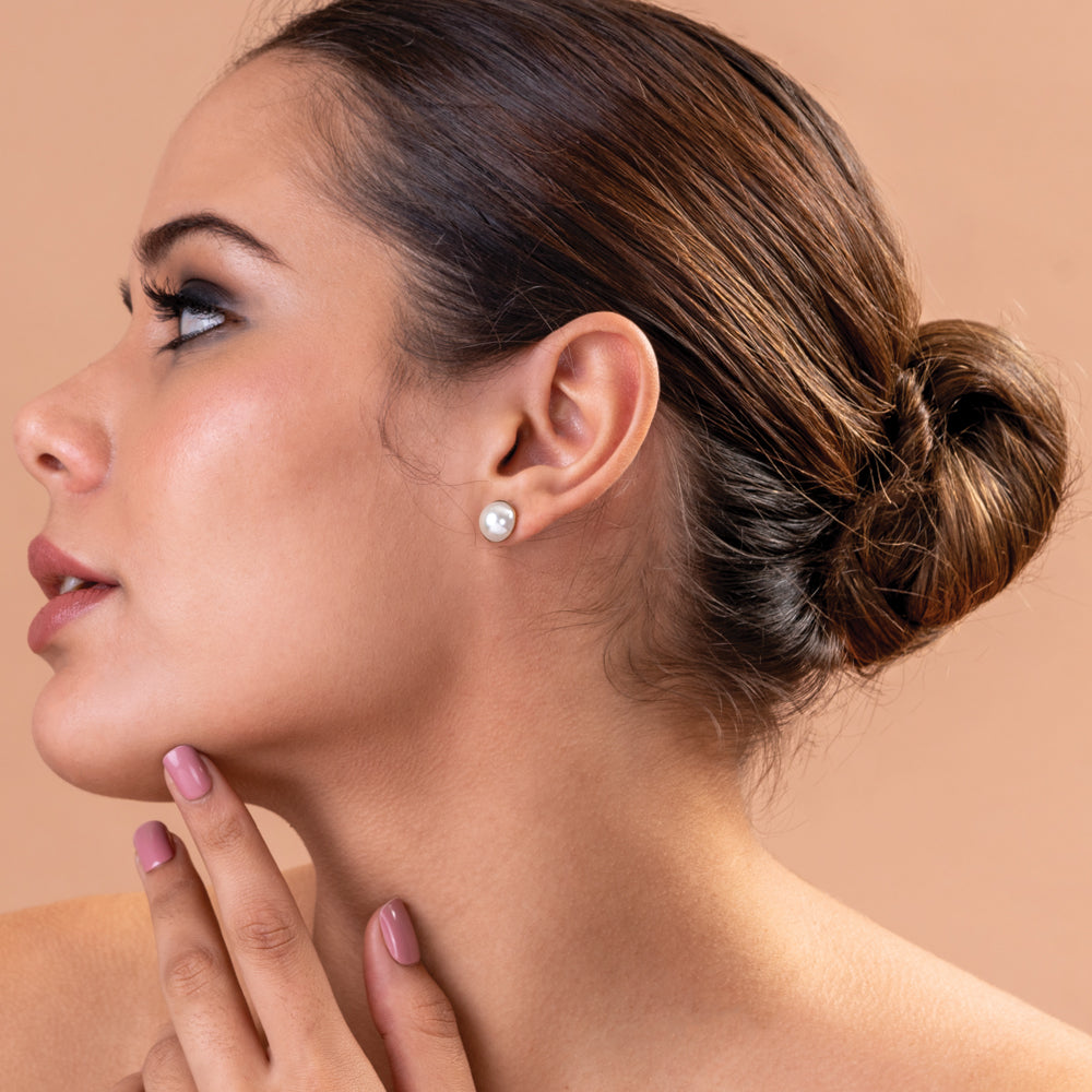 Oceanic Pearl Stud Earrings