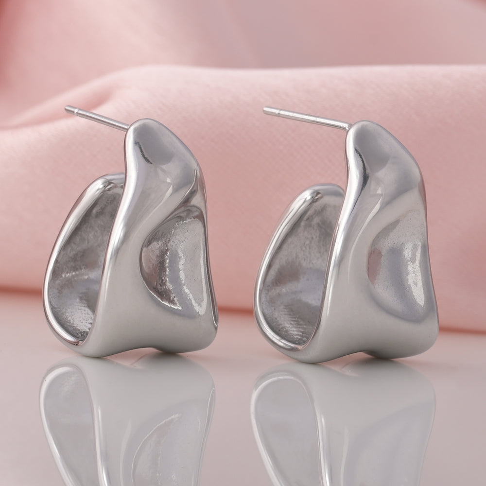 Fret Hoop Earrings