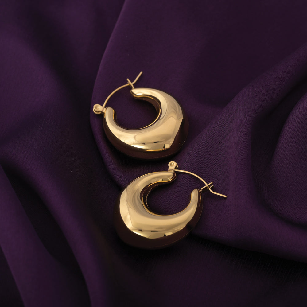 Chunky Drop Hoop Earrings