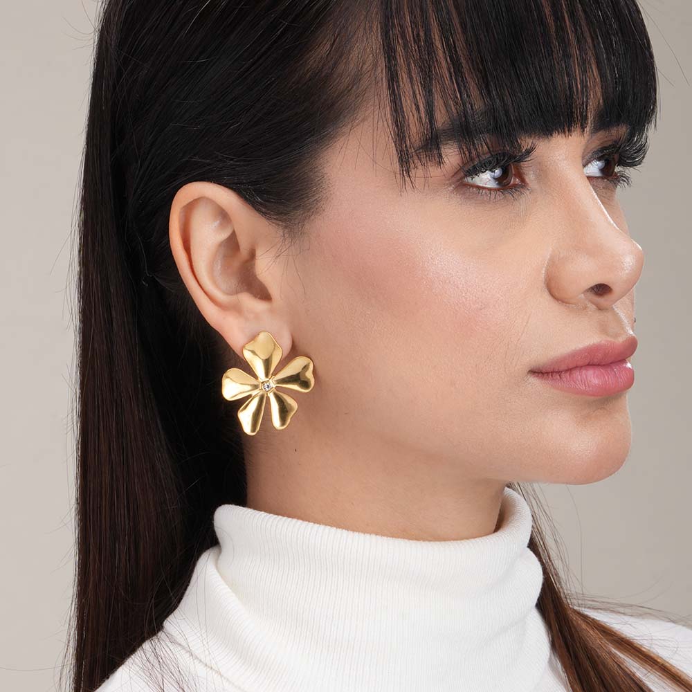 Golden Petal Bloom Earrings