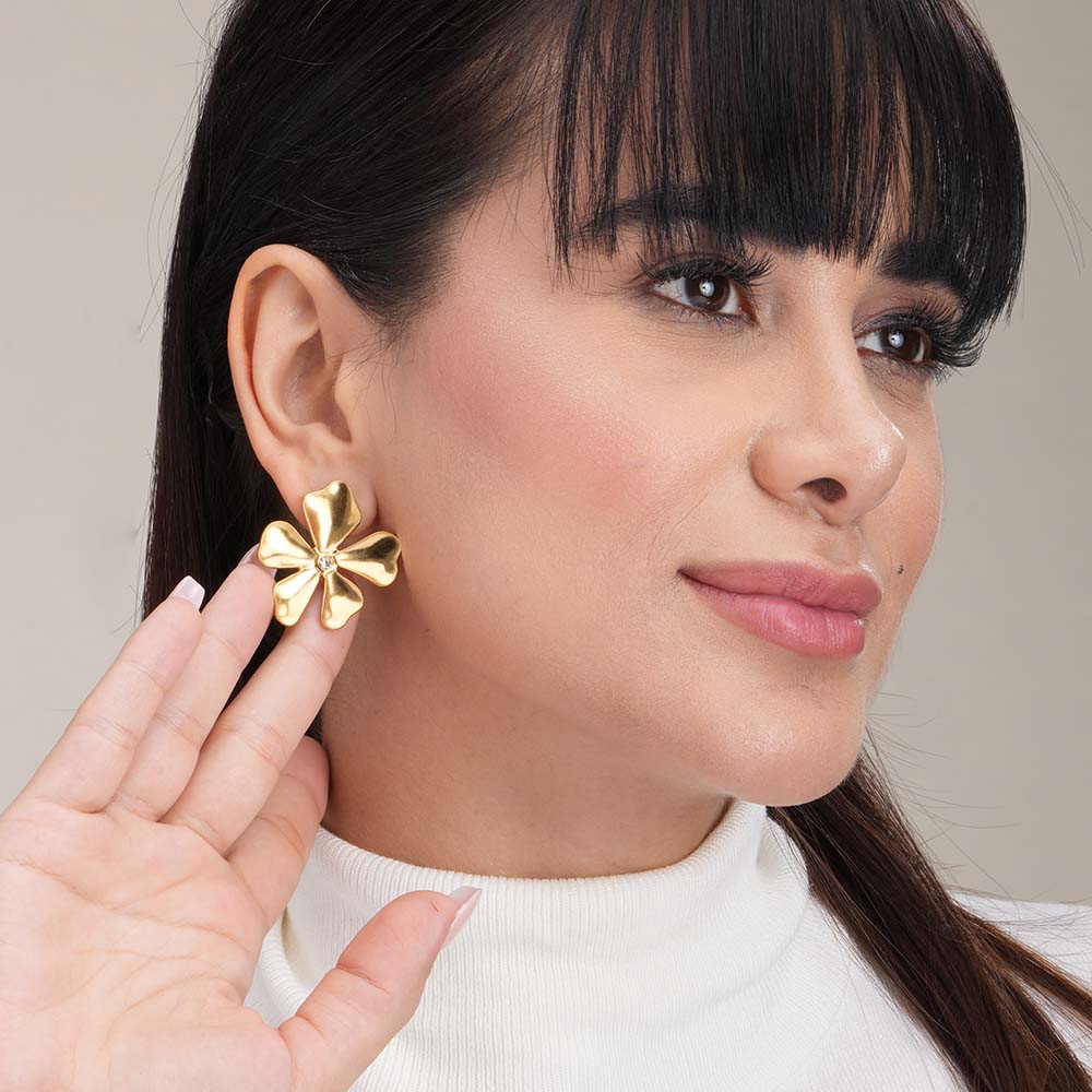 Golden Petal Bloom Earrings