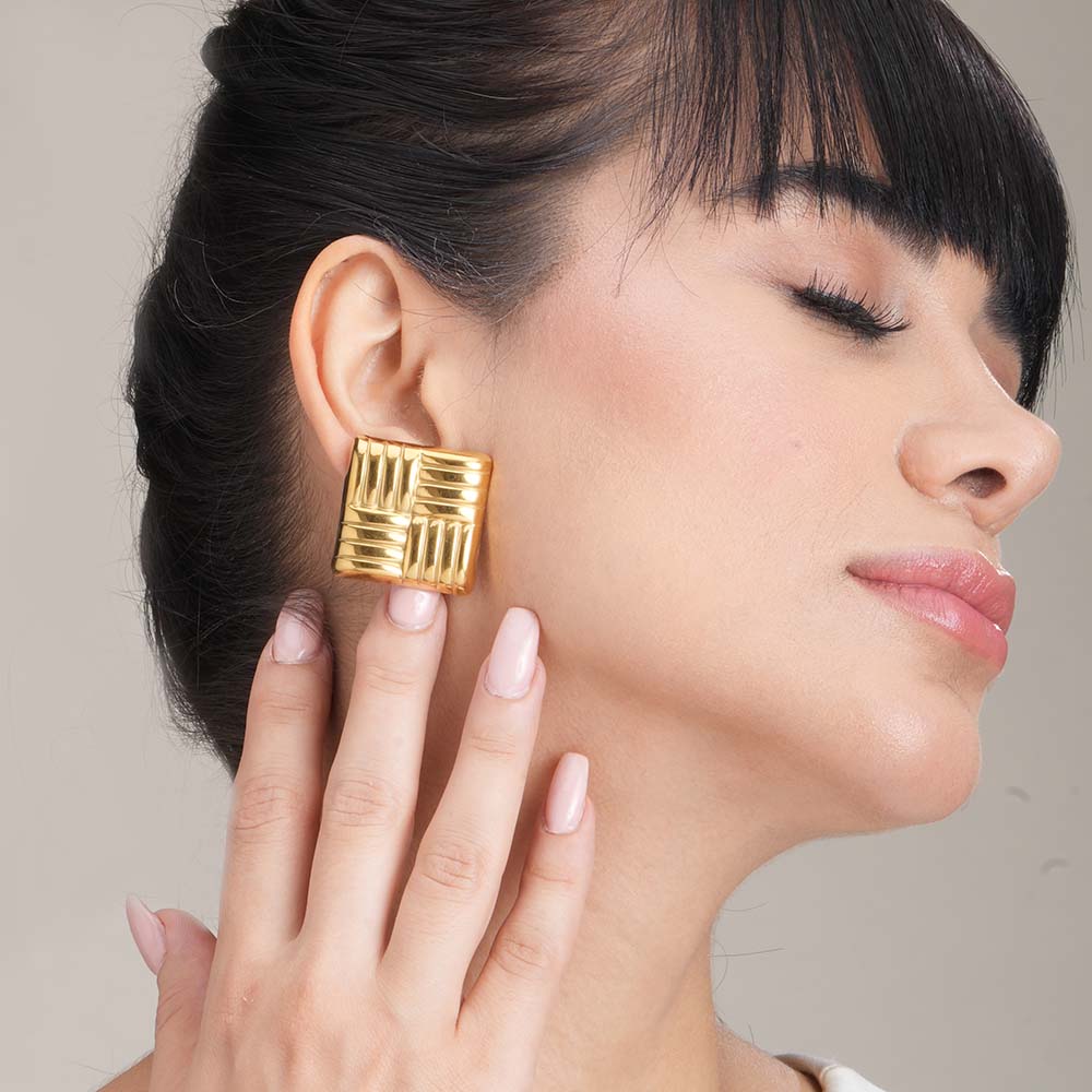 Textured Square Earrings