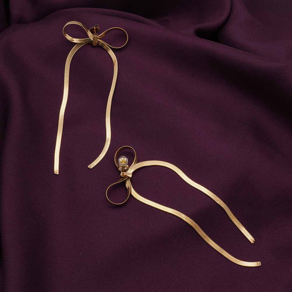 Golden Bows Drop Earrings