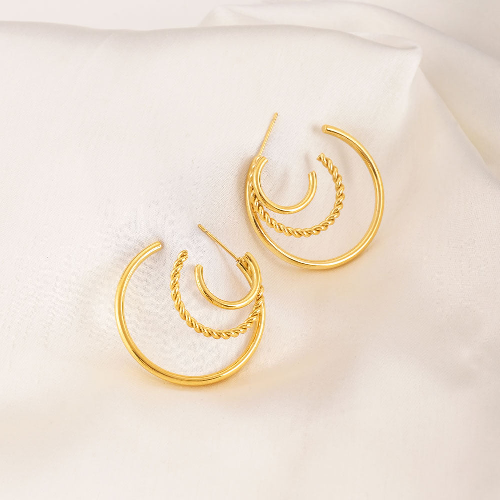 Golden Whirlwind Dangler Earrings