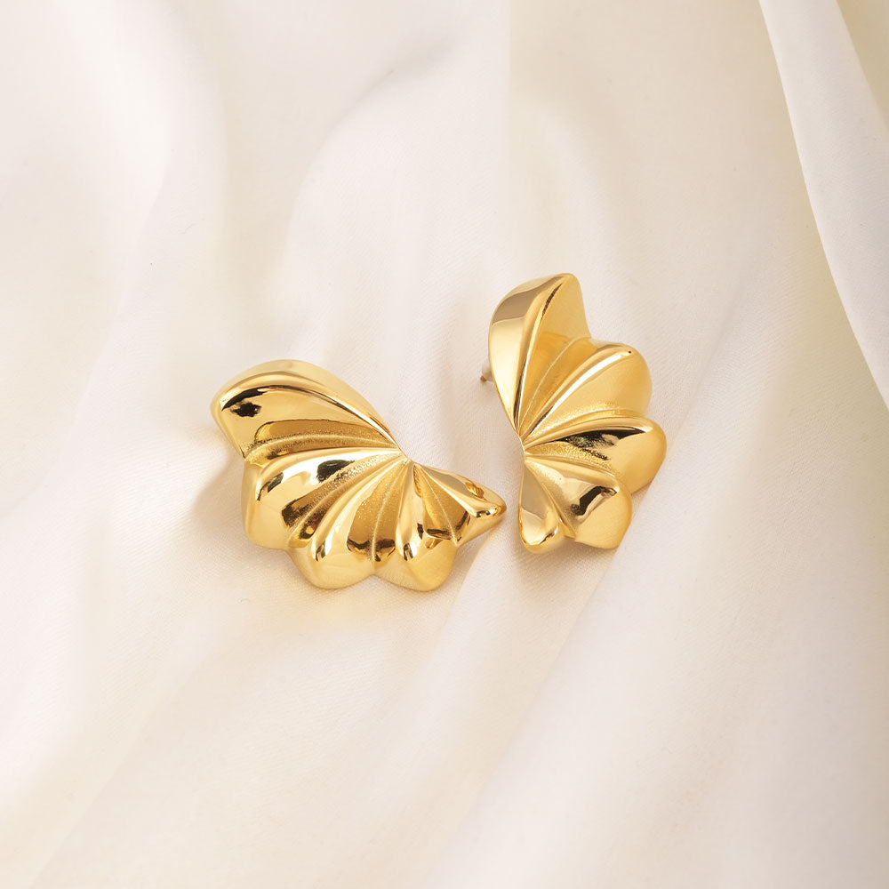 Gilded Leaves Stud Earrings