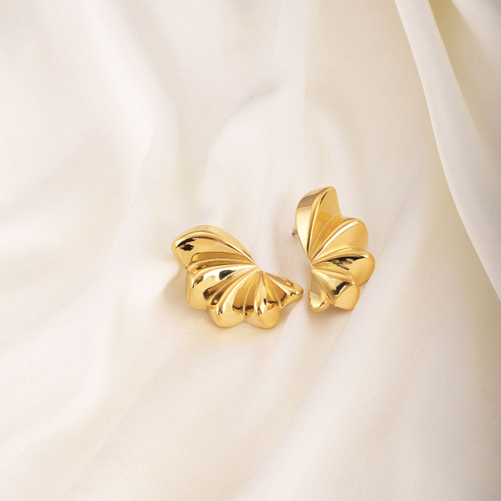 Gilded Leaves Stud Earrings