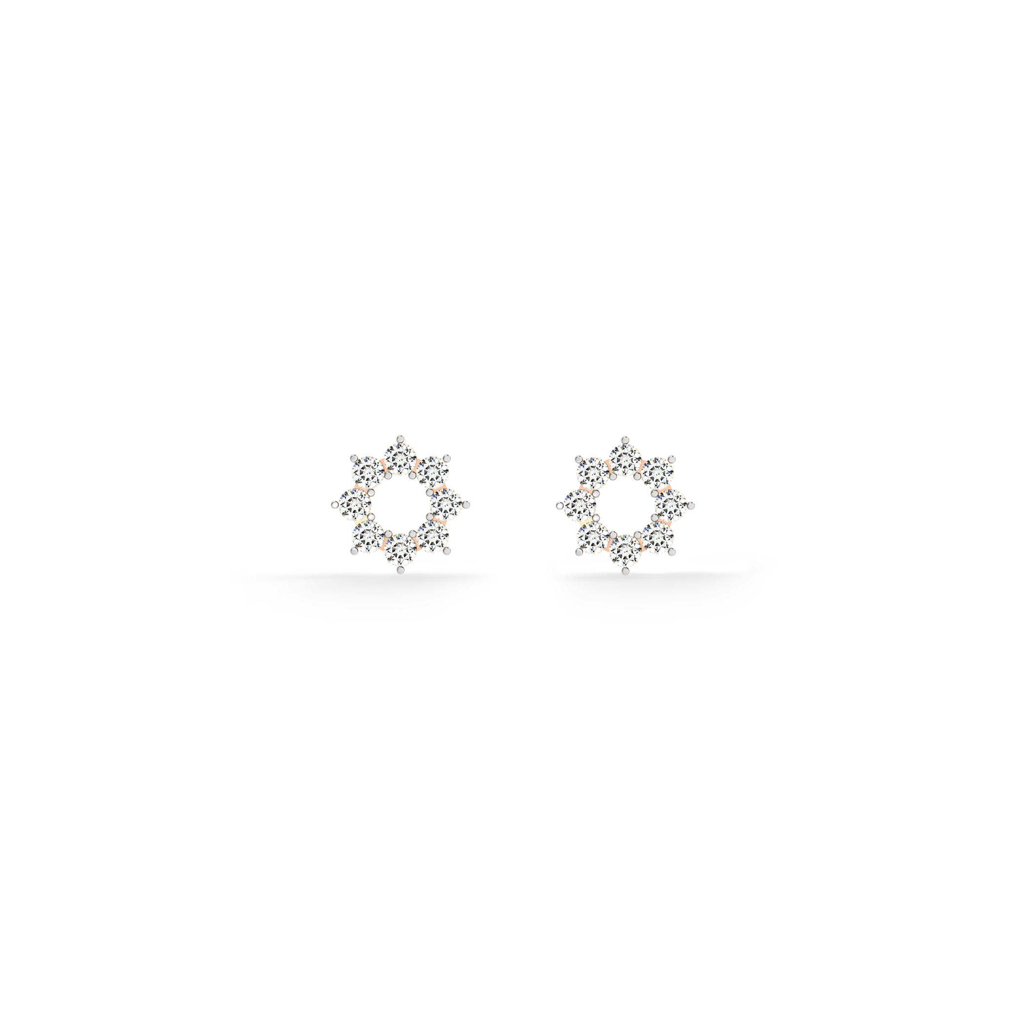 Elegant Floral 9KT Gold Lab Grown Diamond Stud Earring