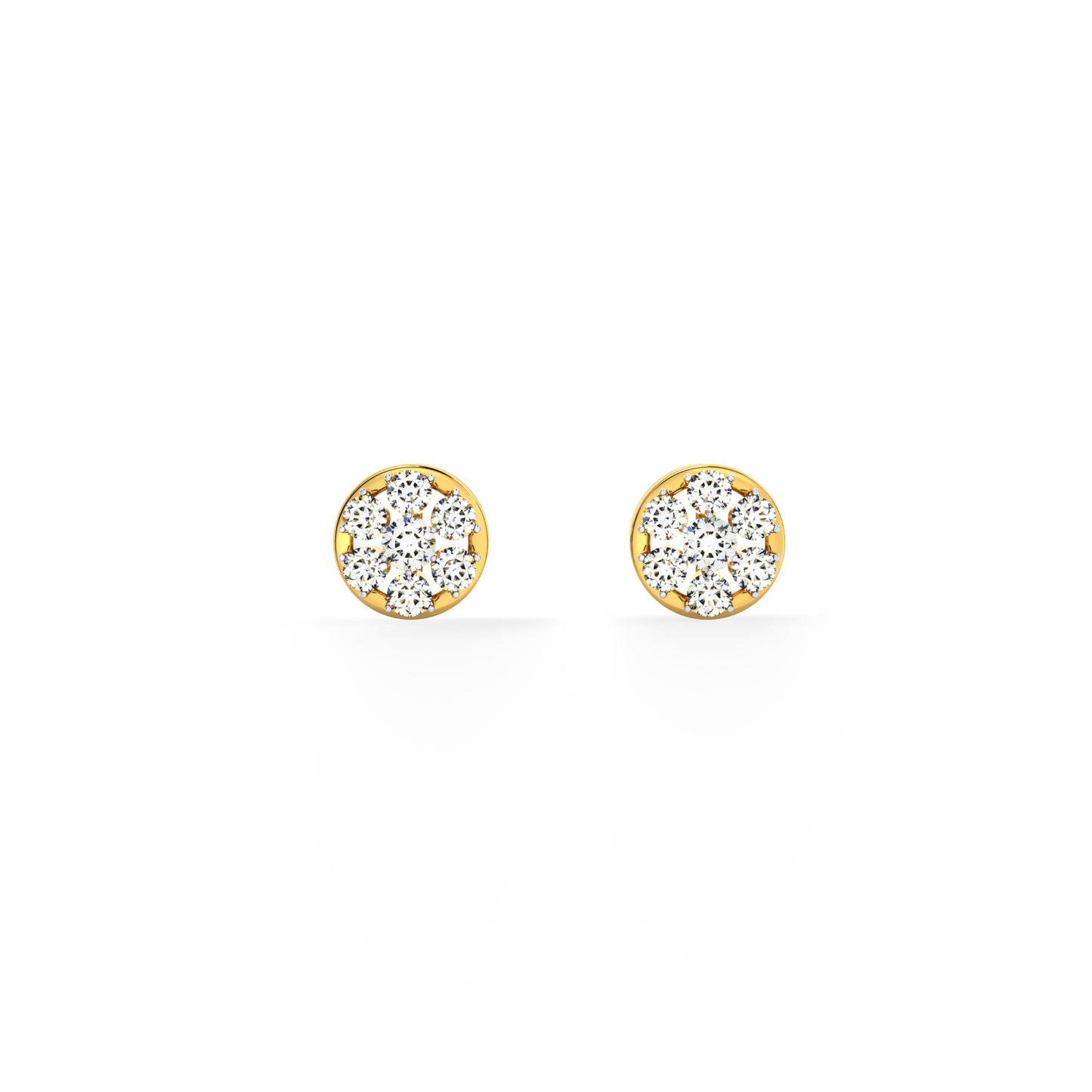 Lustrous Bouquet 9KT Gold Lab Grown Diamond Stud Earring