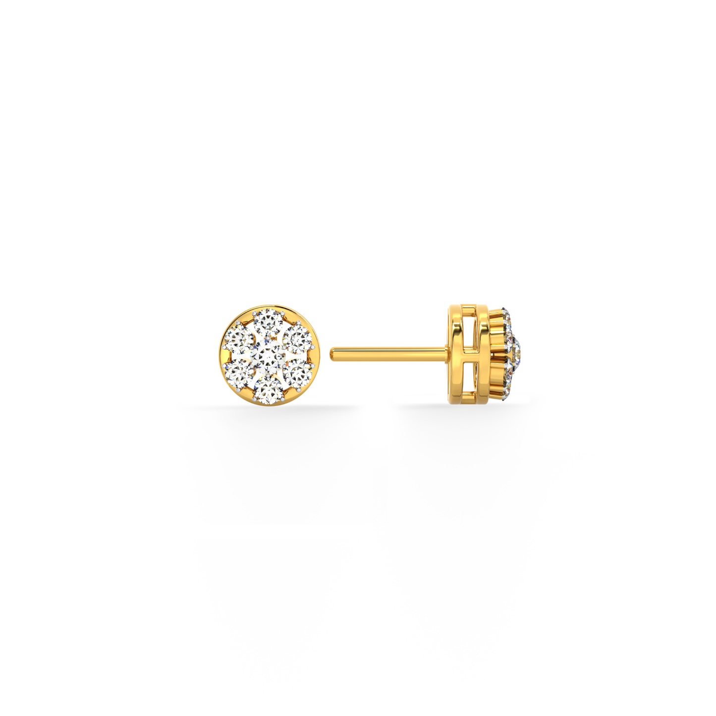 Lustrous Bouquet 9KT Gold Lab Grown Diamond Stud Earring