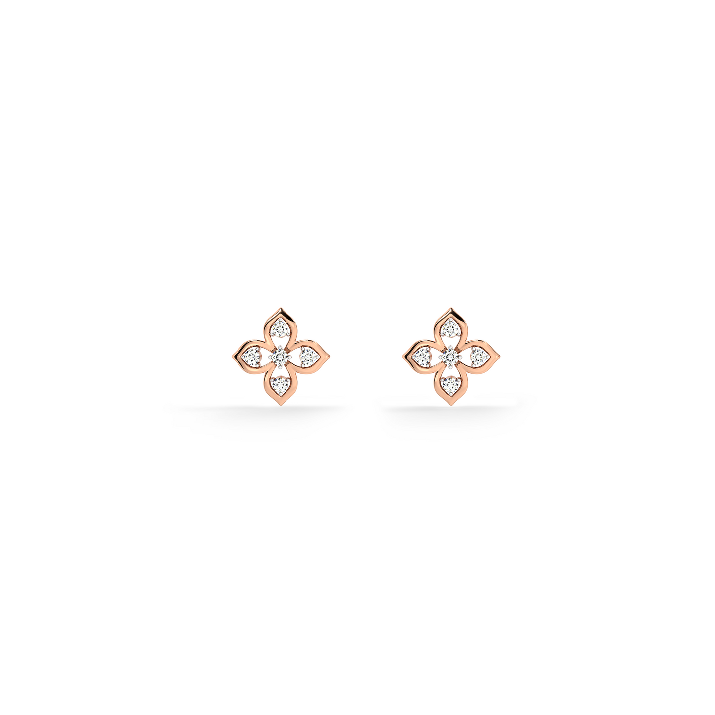 Petal Cluster 9KT Gold Lab Grown Diamond Stud Earring