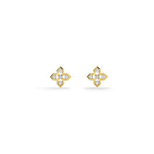 Petal Cluster 9KT Gold Lab Grown Diamond Stud Earring