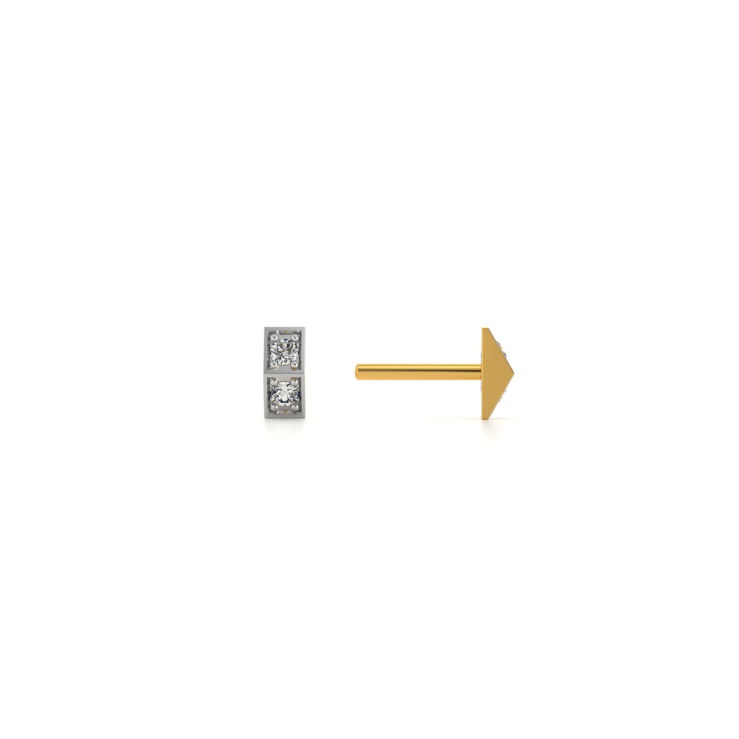 Chic Linear Sparkle 9KT Gold Lab Grown Diamond Earring