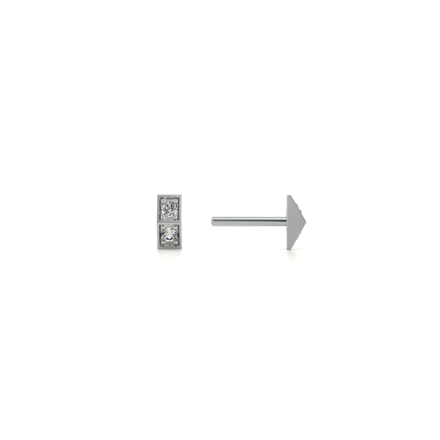 Chic Linear Sparkle 9KT Gold Lab Grown Diamond Earring