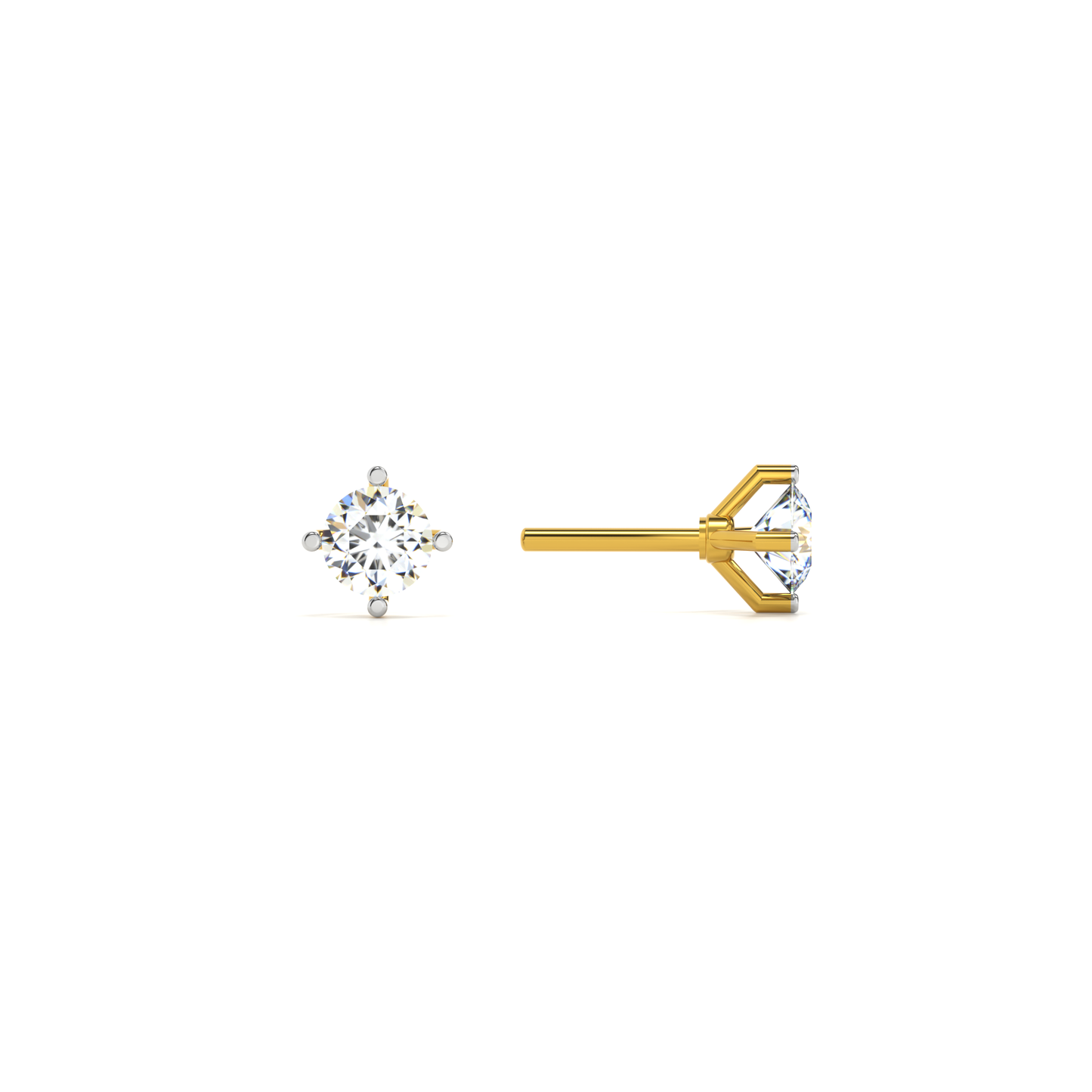Vintage Blossom 9KT Gold Lab Grown Diamond Stud Earring