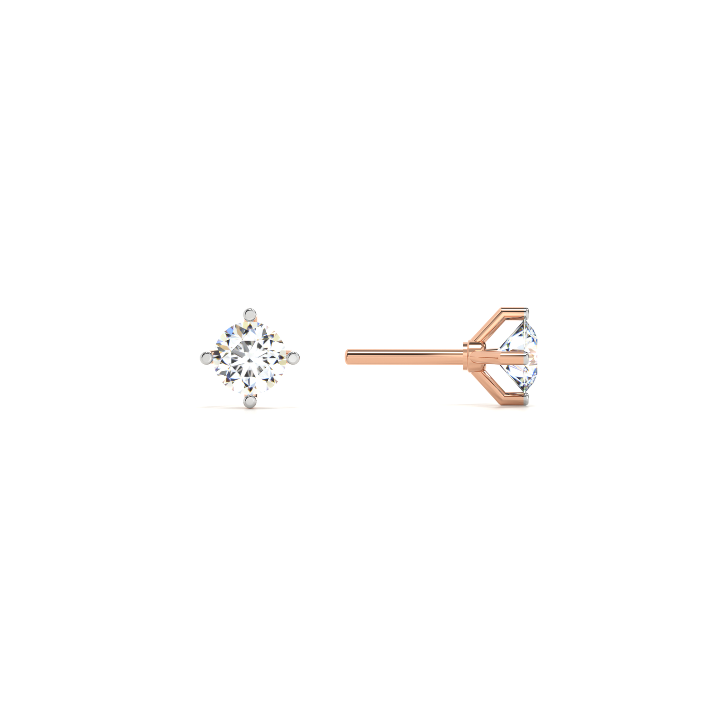Vintage Blossom 9KT Gold Lab Grown Diamond Stud Earring