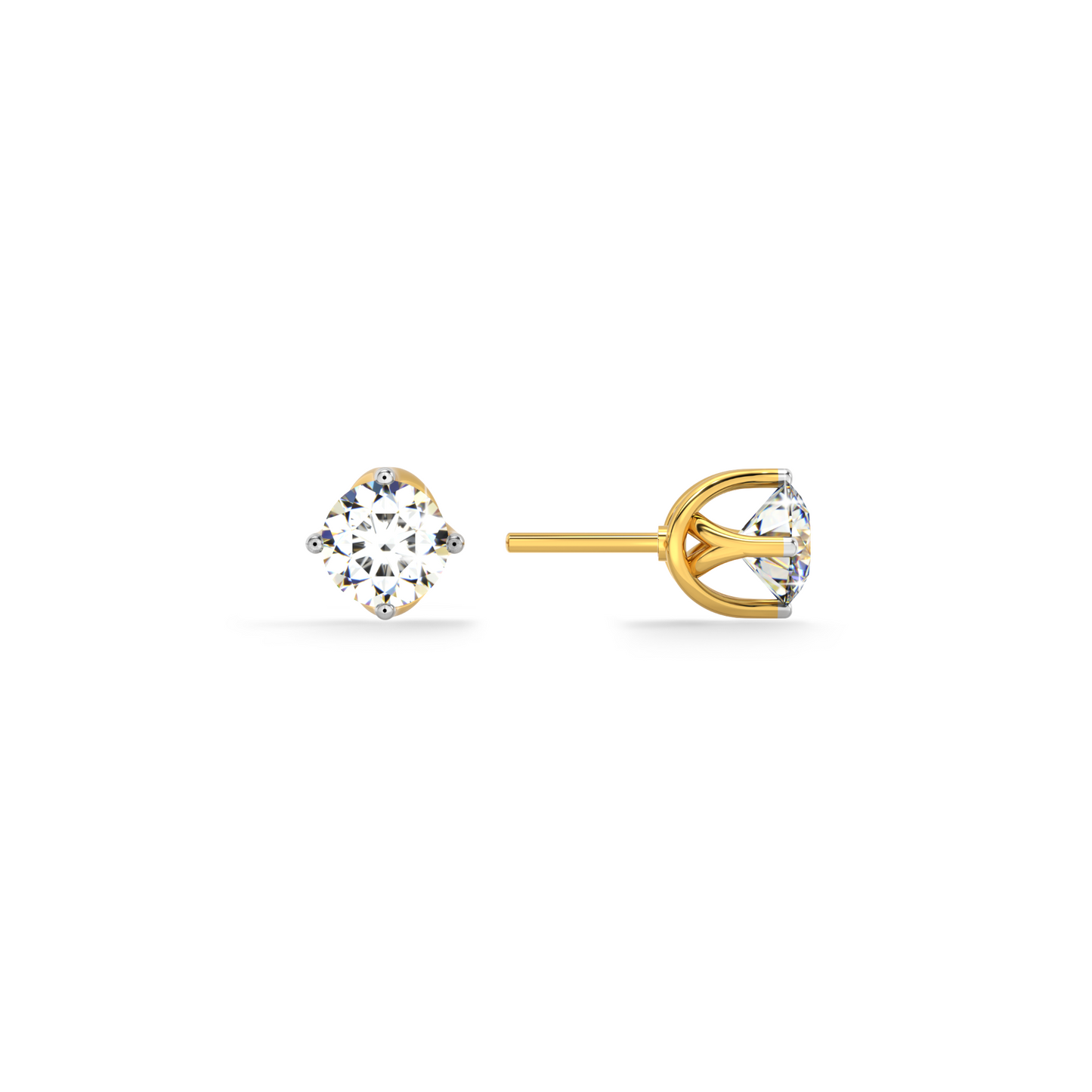 Regal Petal Halo 9KT Gold Lab Grown Diamond Stud Earring
