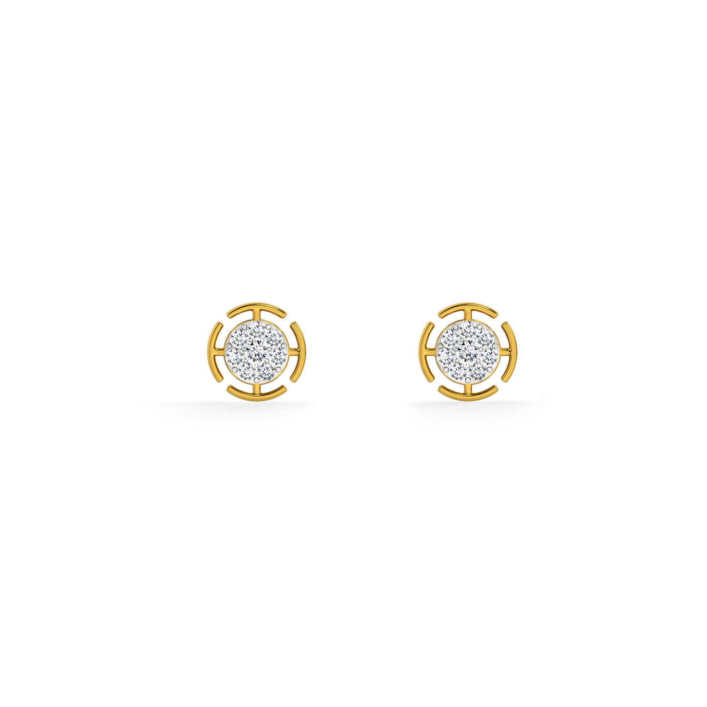 Radiant Grid 9KT Gold Lab Grown Diamond Stud Earring