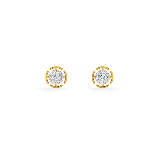 Radiant Grid 9KT Gold Lab Grown Diamond Stud Earring