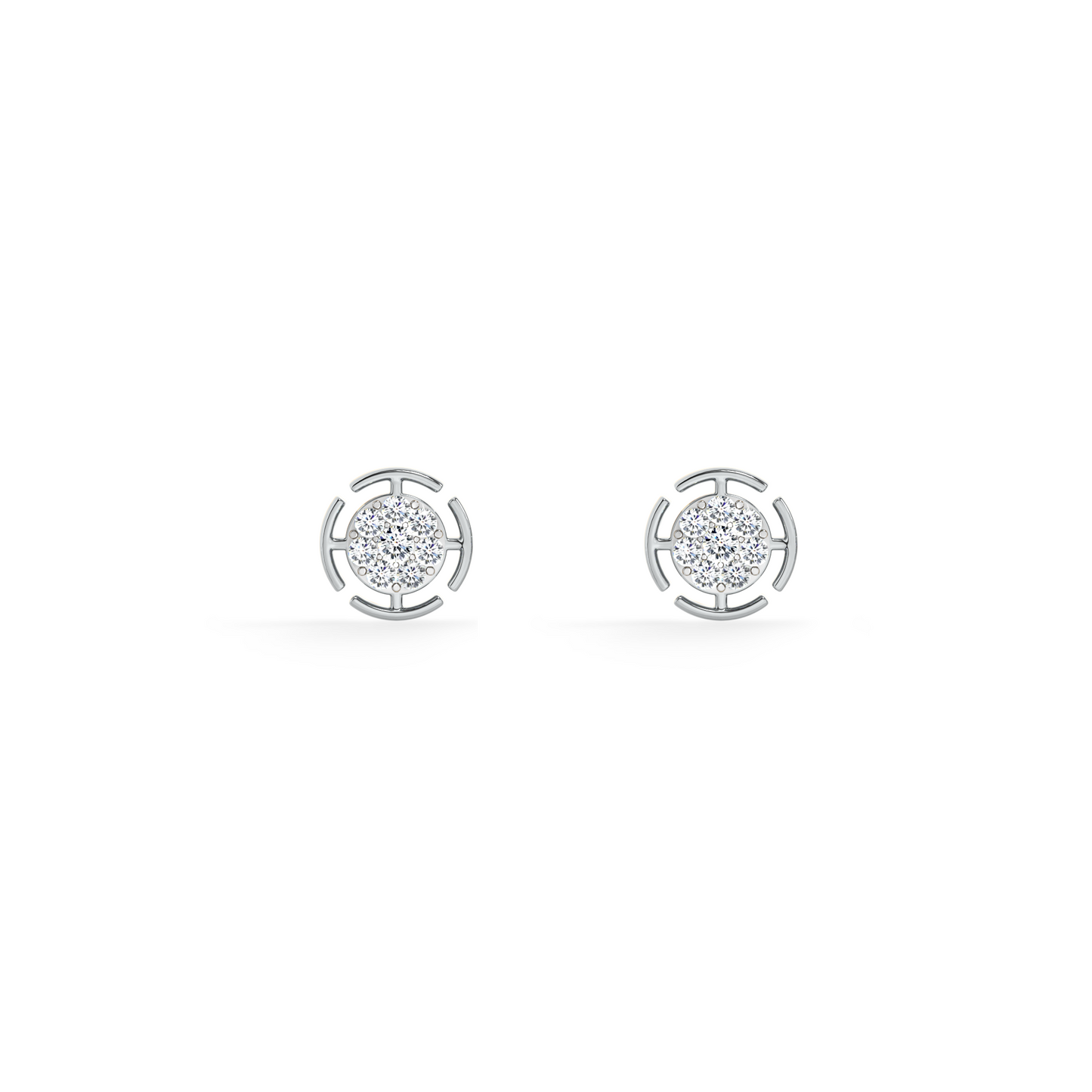 Radiant Grid 9KT Gold Lab Grown Diamond Stud Earring