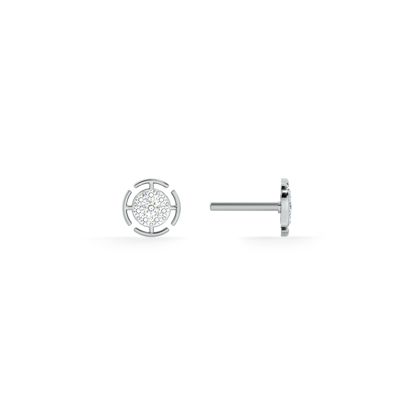 Radiant Grid 9KT Gold Lab Grown Diamond Stud Earring