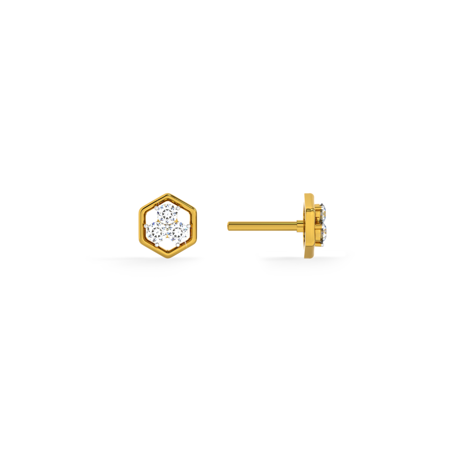 Sweethex 9KT Gold Lab Grown Diamond Stud Earring