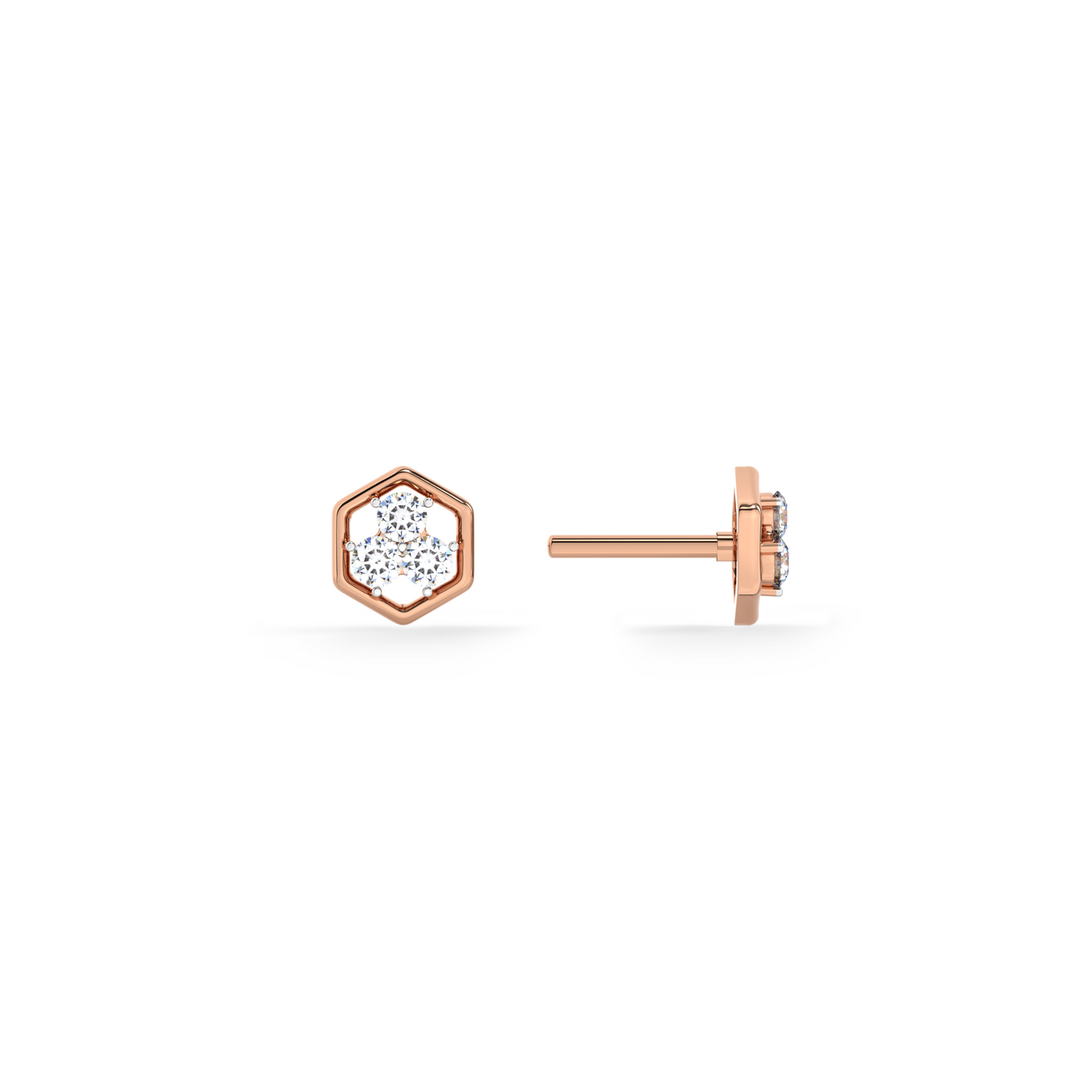 Sweethex 9KT Gold Lab Grown Diamond Stud Earring