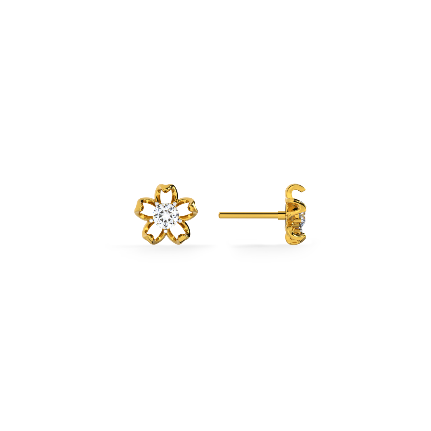 Petal Kiss 9KT Gold Lab Grown Diamond Stud Earring