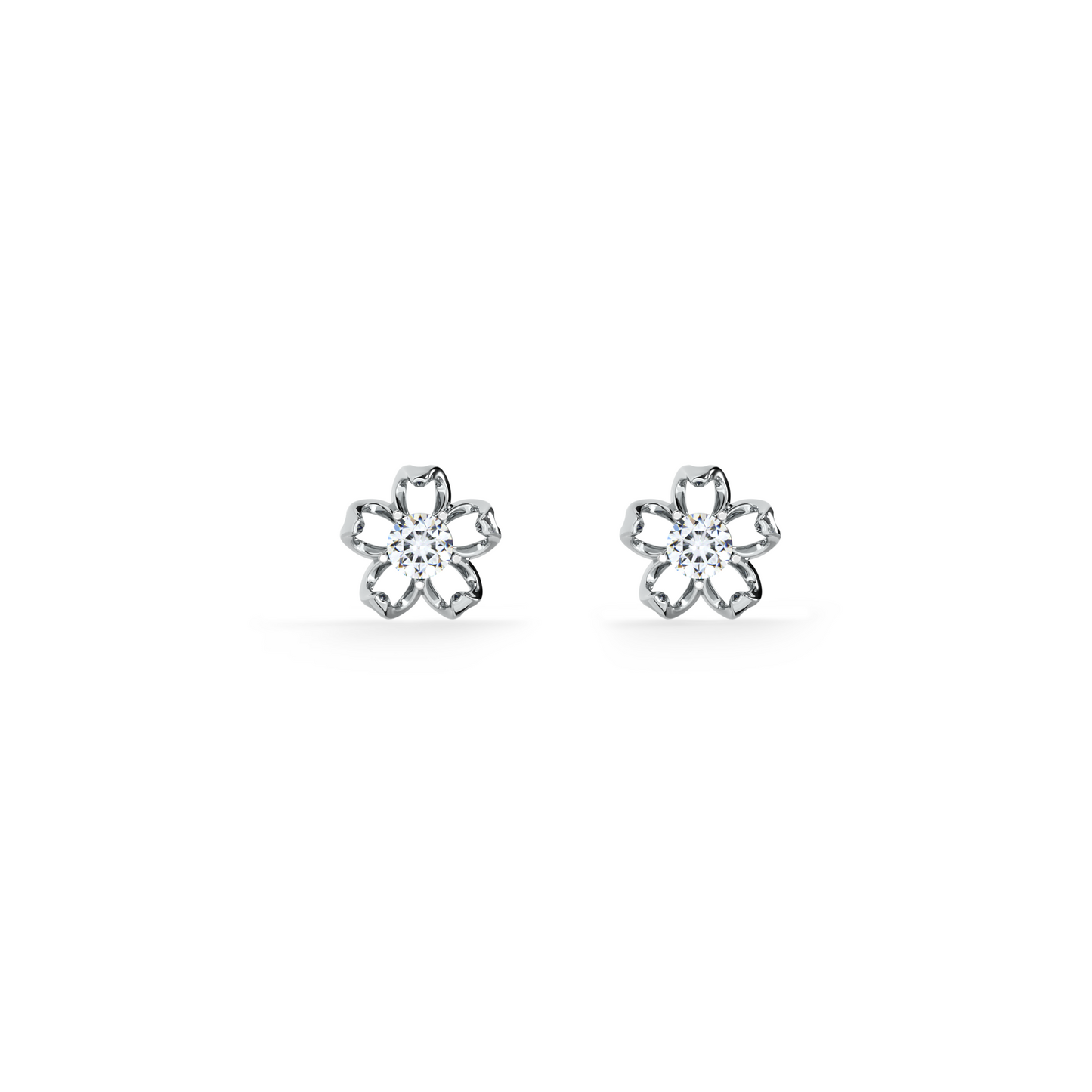 Petal Kiss 9KT Gold Lab Grown Diamond Stud Earring