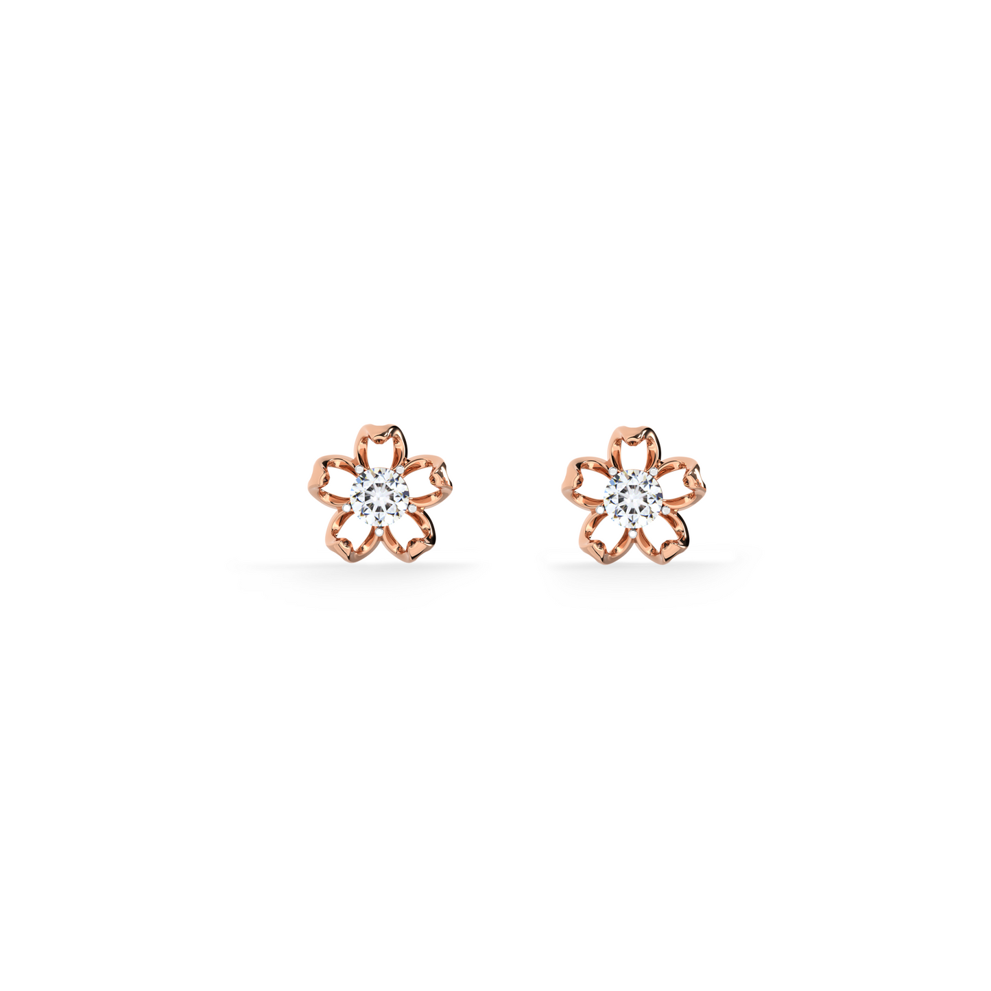 Petal Kiss 9KT Gold Lab Grown Diamond Stud Earring