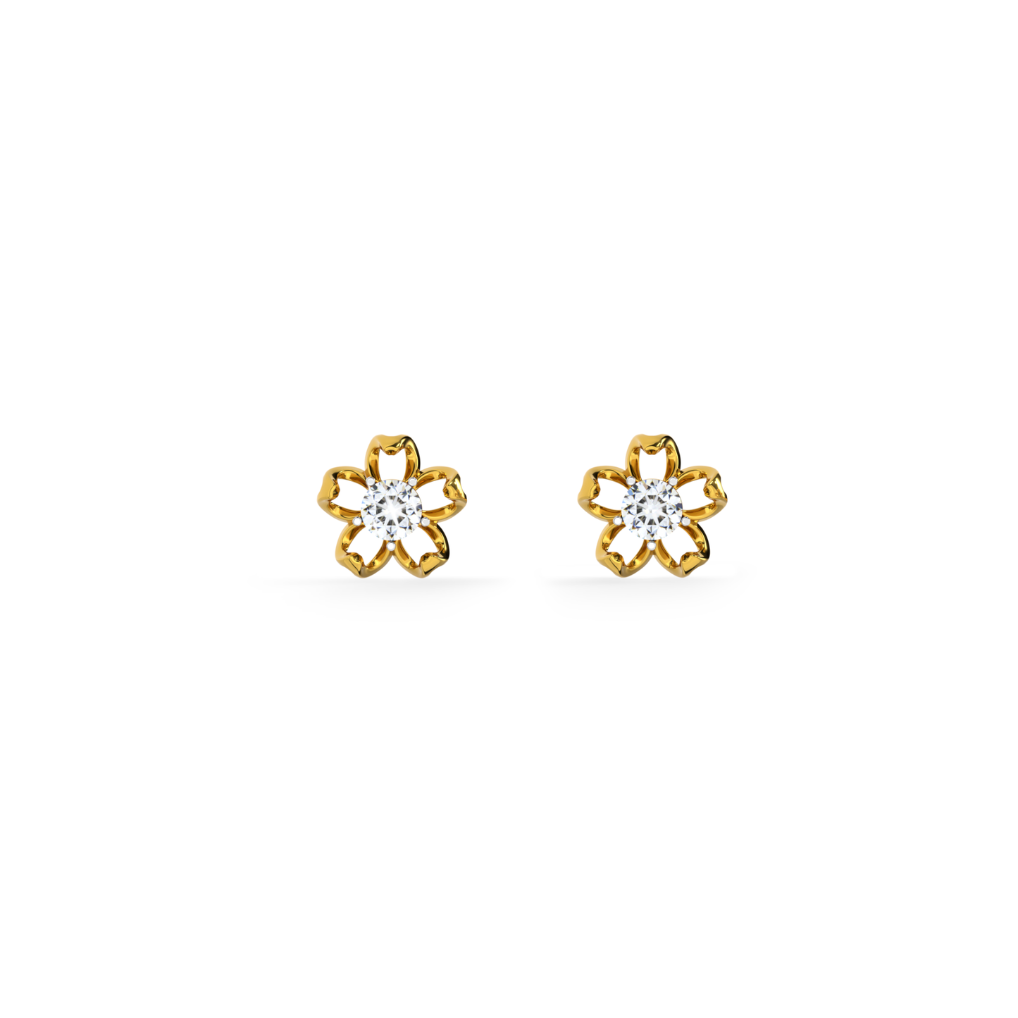 Petal Kiss 9KT Gold Lab Grown Diamond Stud Earring