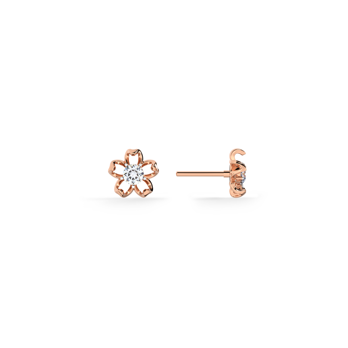 Petal Kiss 9KT Gold Lab Grown Diamond Stud Earring