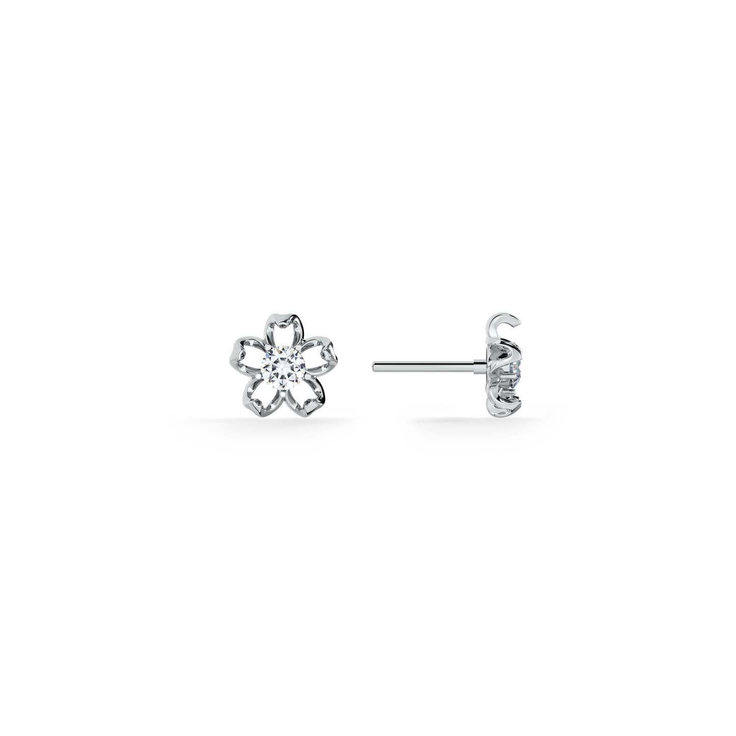 Petal Kiss 9KT Gold Lab Grown Diamond Stud Earring