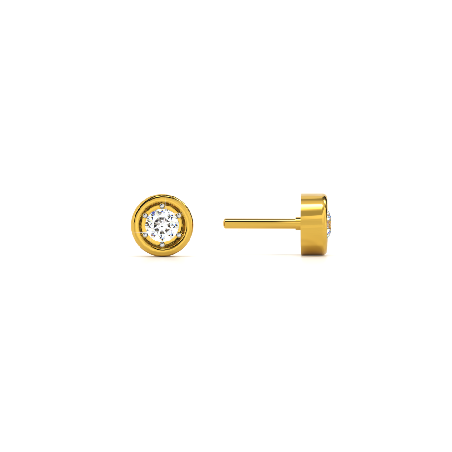 Sculpt 9KT Gold Lab Grown Diamond Stud Earring
