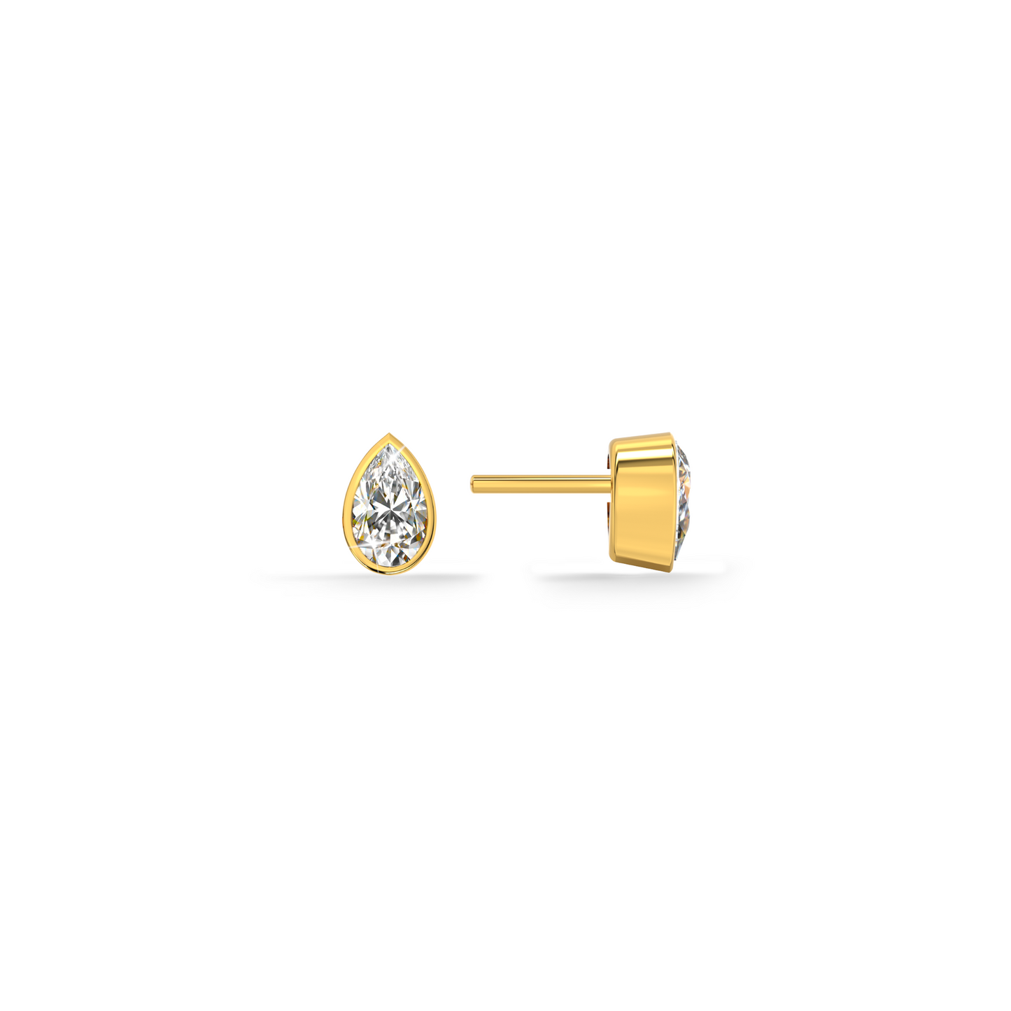 Teardrop 9KT Gold Lab Grown Diamond Stud Earring