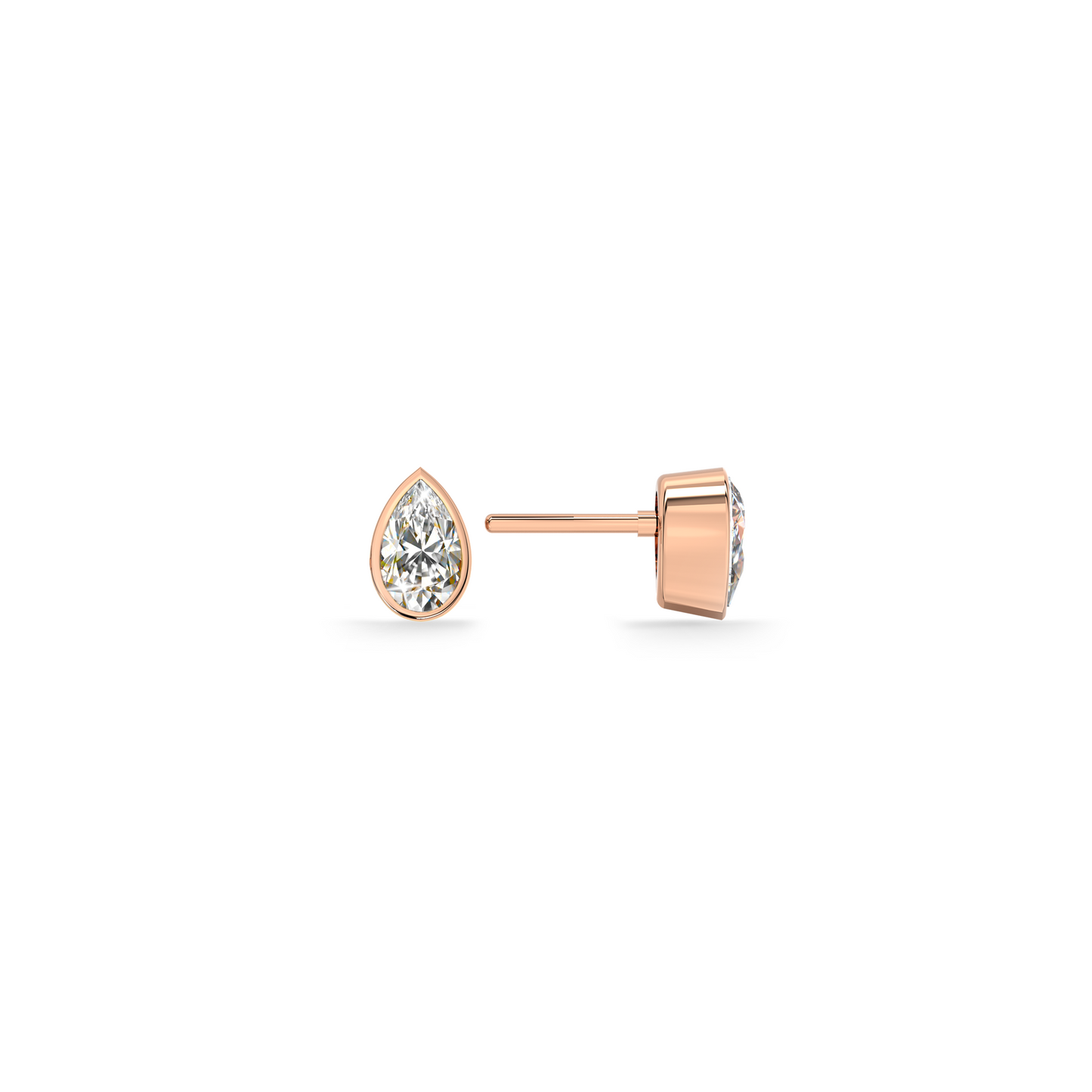 Teardrop 9KT Gold Lab Grown Diamond Stud Earring