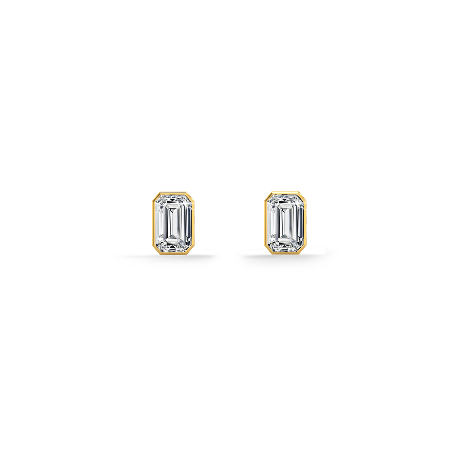 Linear Luxe 9KT Gold Lab Grown Diamond Stud Earring