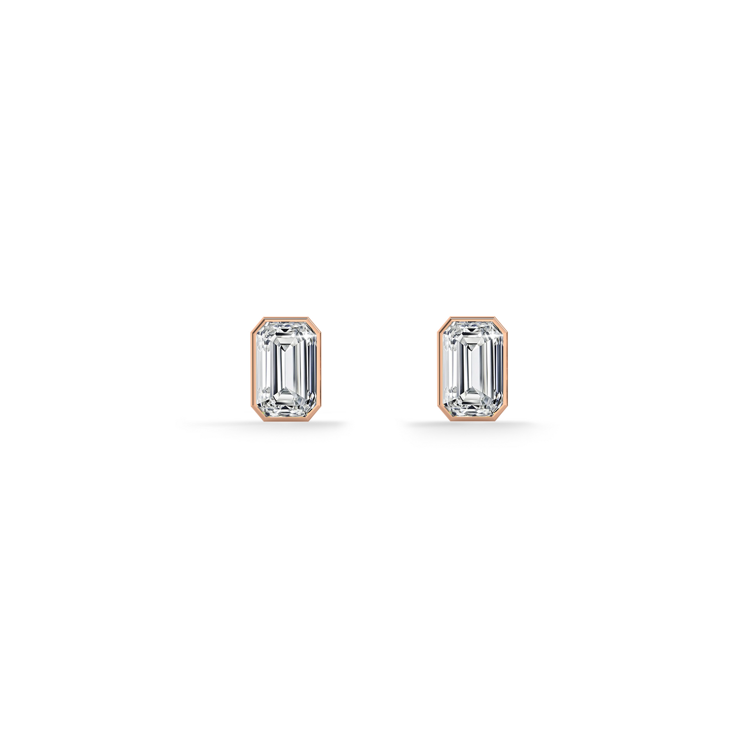 Linear Luxe 9KT Gold Lab Grown Diamond Stud Earring