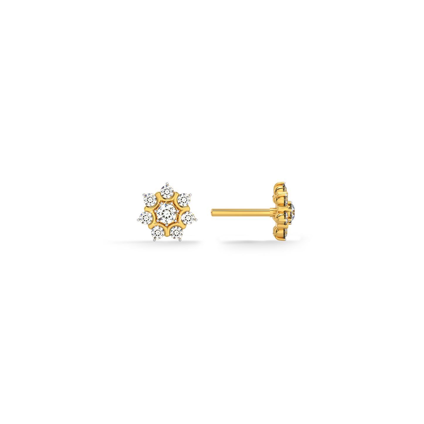 Florette 9KT Gold Lab Grown Diamond Stud Earring
