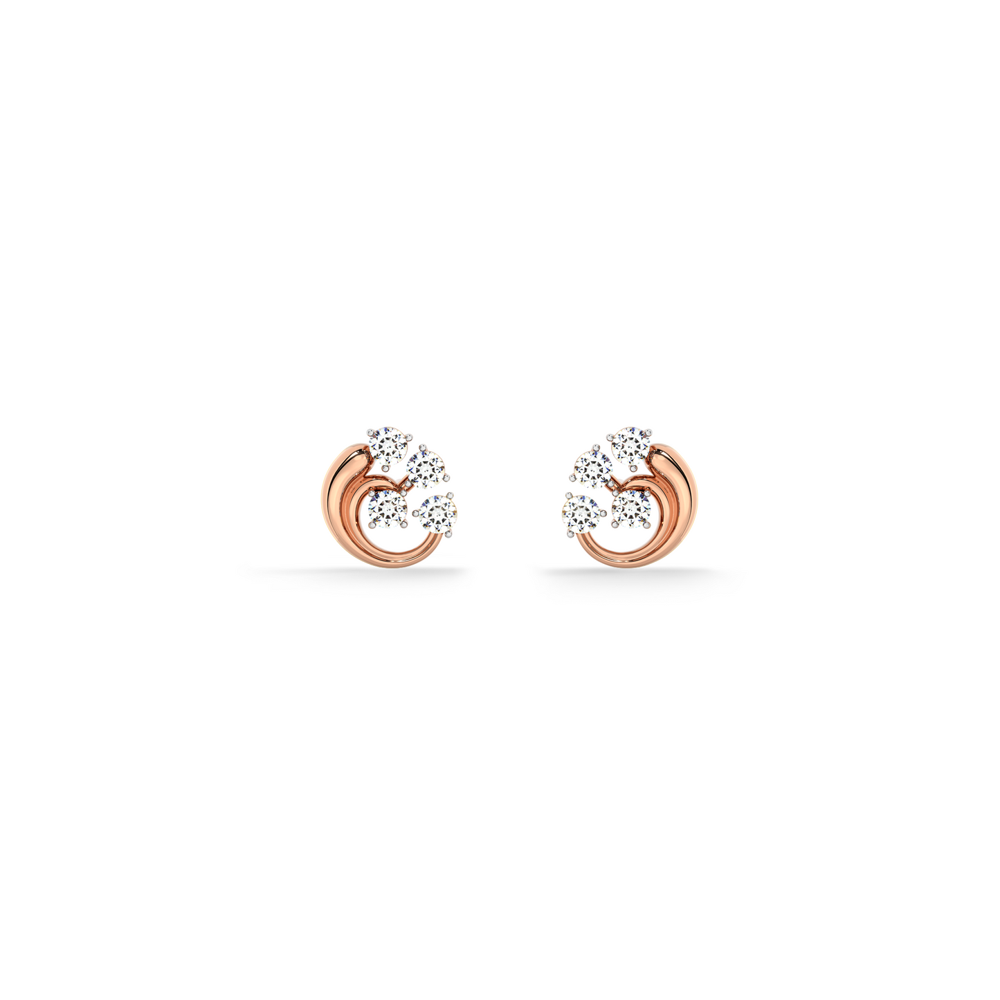 Orbit Cut Dome 9KT Gold Lab Grown Diamond Stud Earring